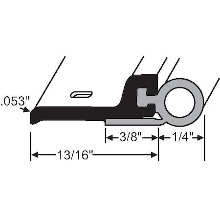Strybuc DOOR W-STRIP WITH BULB GASKET 19-850BZ-36